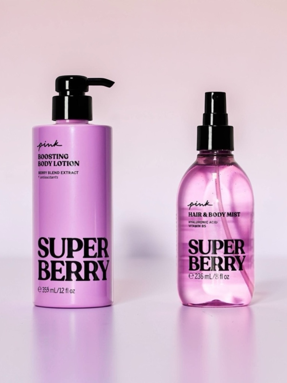 Victoria Secret PINK Super Berry Boosting Body Lotion Set Nwt